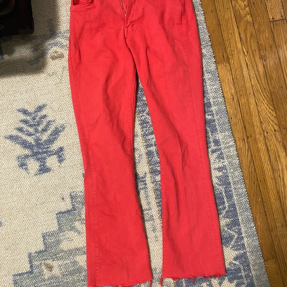 Mother Denim Hustler Ankle Fray jeans, NWT, size 23, red - Picture 8 of 9